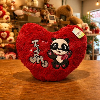 Almofada Coração Panda Apaixonada