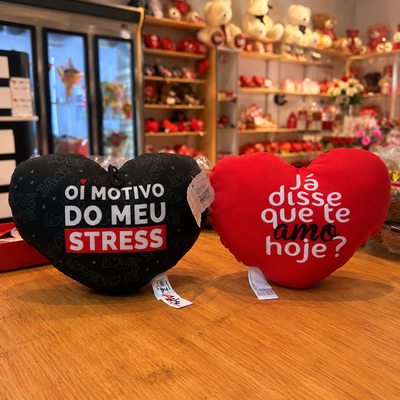 Almofada de coração Dupla Mensagem
