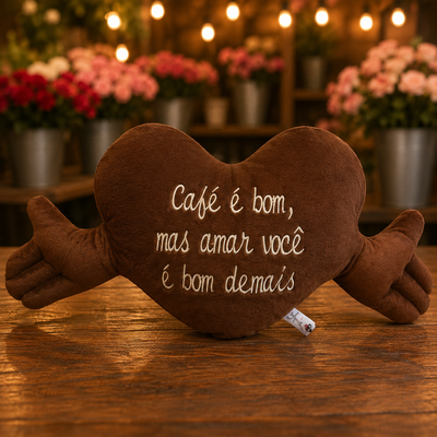 Almofada de coração  com cheirinho de chocolate G