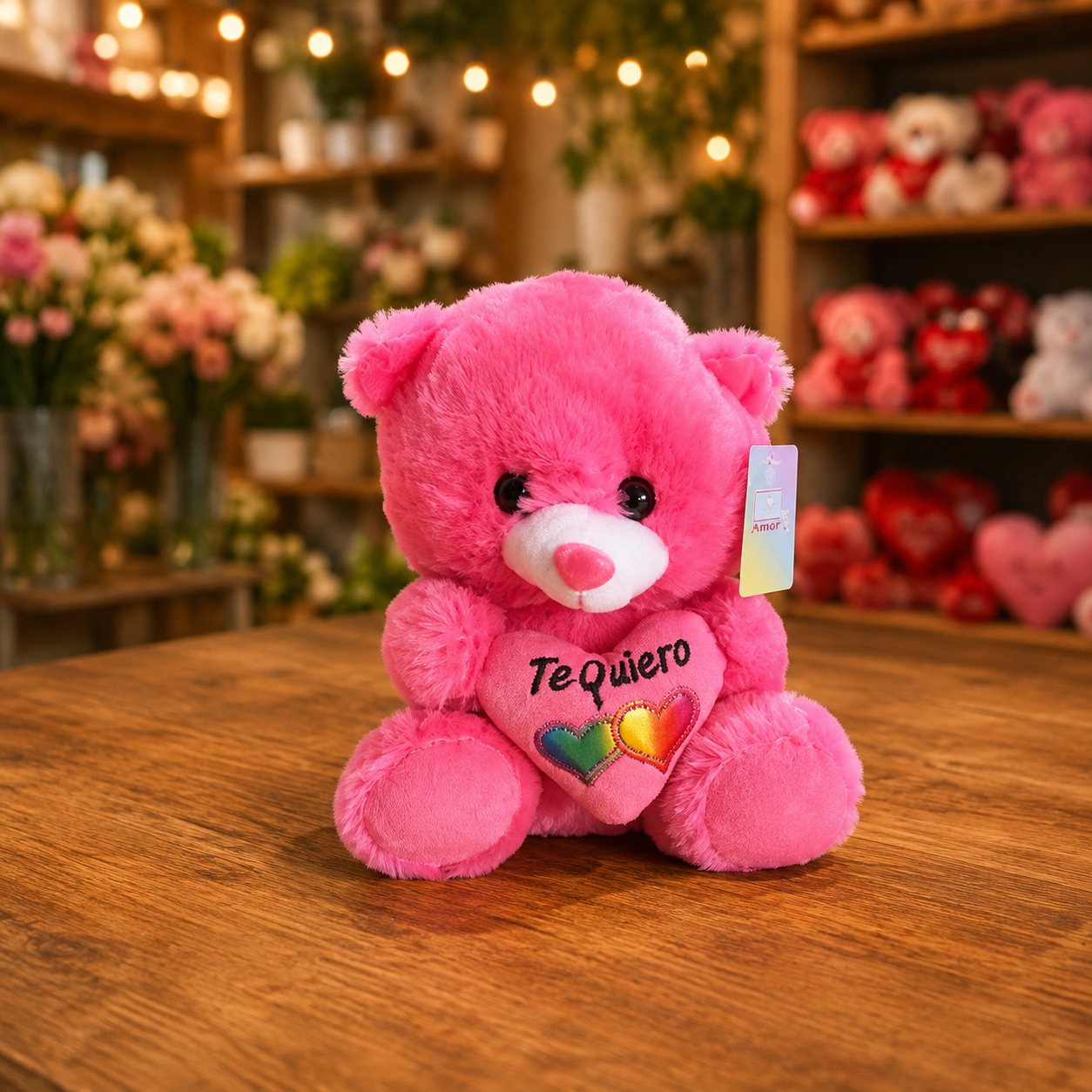Urso de Pelúcia P Rosa Pink Te Quero